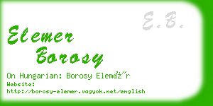 elemer borosy business card